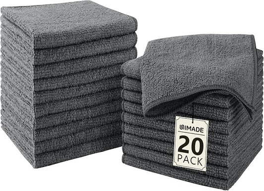 Washcloths - 20 Pack - Face Towels, Highly Soft Wash Cloths and Hand Towels by Unimade