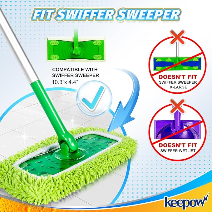 KEEPOW Reusable Dry Sweeping/Wet Mopping Cloths Compatible - Image 2