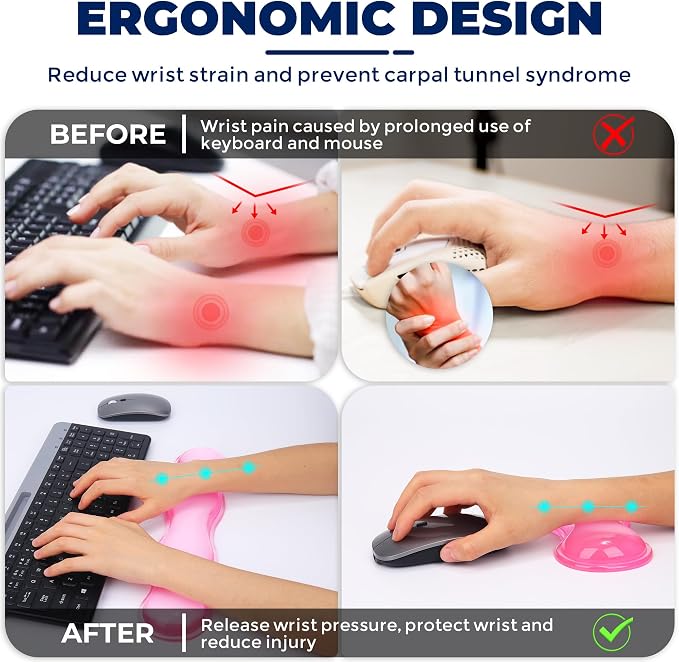 Gel Wrist Rest for Keyboard and Mouse, Wrist Rest for Keyboard, Mouse Wrist - Image 3