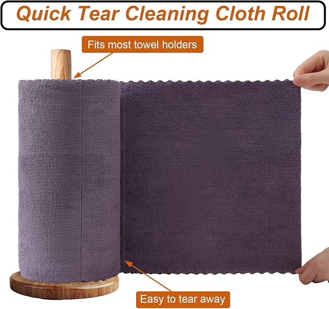 80 Pack Microfiber Cleaning Cloth Roll, Lint Free Rags & Tear Away Reusable - Image 3