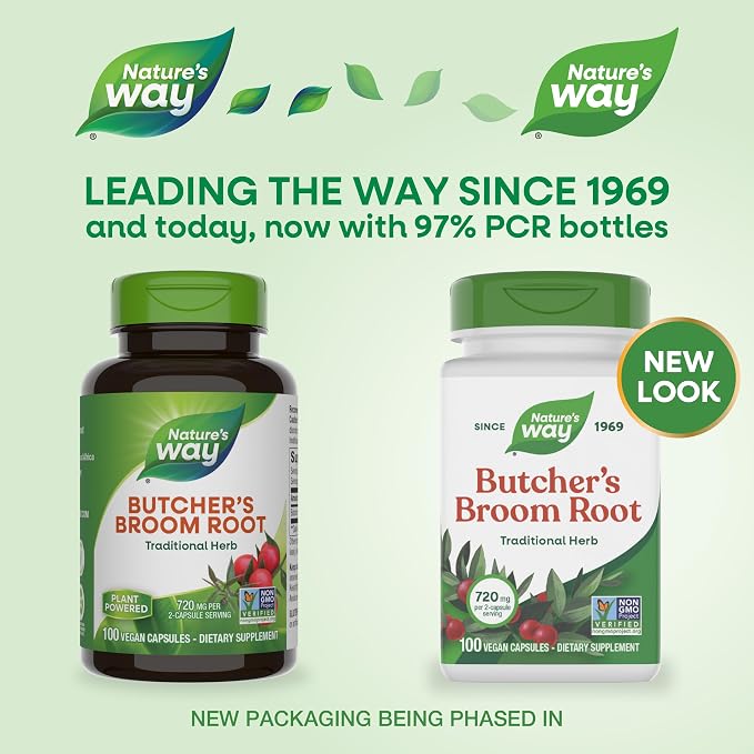Nature's Way Butcher’s Broom, Traditional Herb, 720 mg per 2-Capsule Serving - Image 2