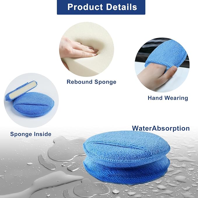 Auto Care Microfiber Wax Applicator Pads - Image 4