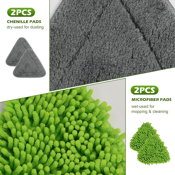 Wall Cleaner Triangle Mop with 82'' Long Handle - Image 7