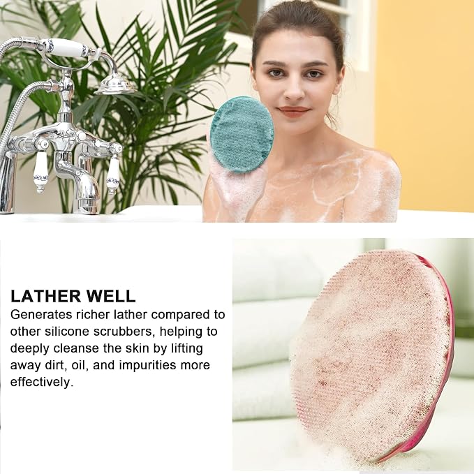 Soft Silicone Body Cleansing Brush Shower Scrubber, Gentle Exfoliating and - Image 5
