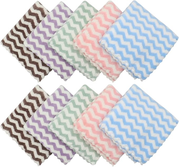 Microfiber Cleaning Cloth Lint Free Cleaning Rags, 10 Pack Fast Drying Dish Rags - Image 2
