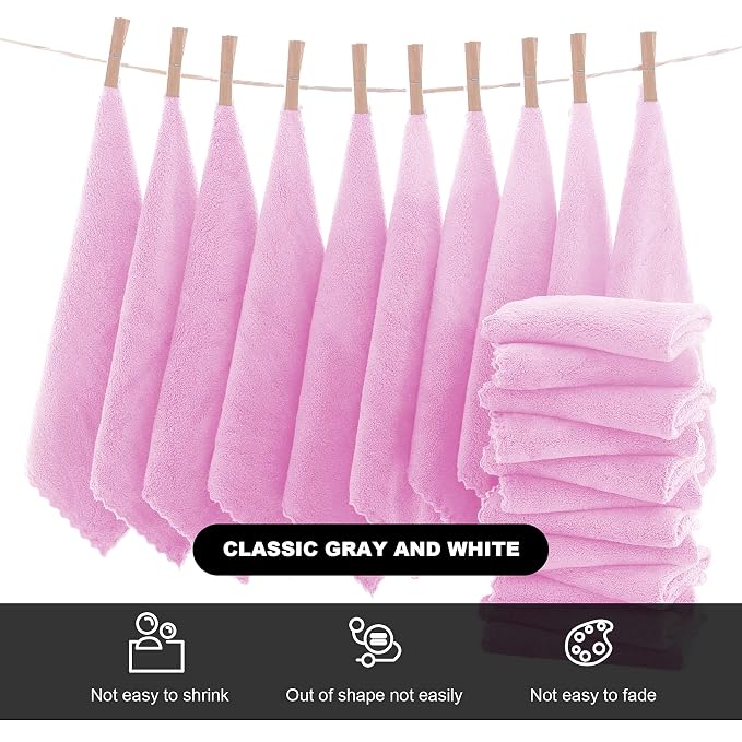 MOONQUEEN Microfiber Facial Cloths Fast Drying Washcloth 12 Pack - Image 3