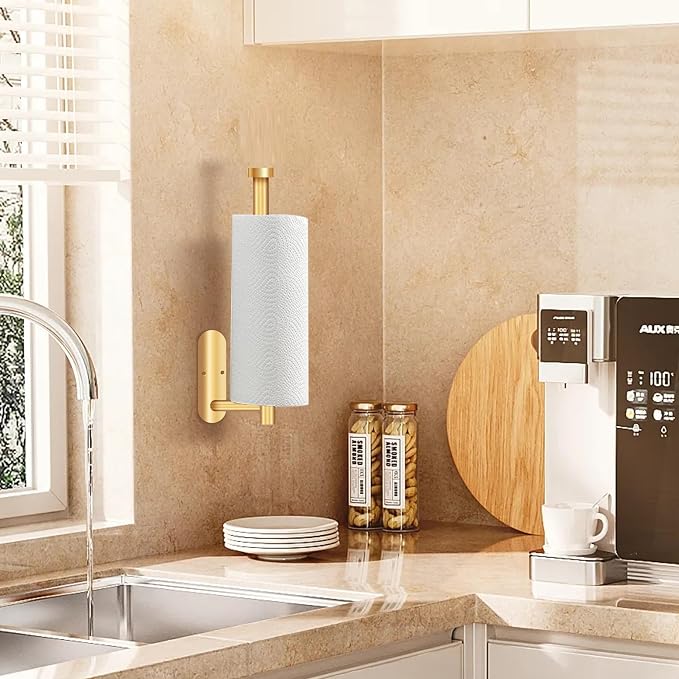 Self Adhesive Paper Towel Holder Under Cabinet Mount, Wall Mounted Paper Towel - Image 4
