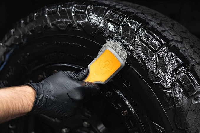 Detail Factory - ProGrip Tire Brush - Ergonomic ProGrip Handle, Stiff Synthetic - Image 4
