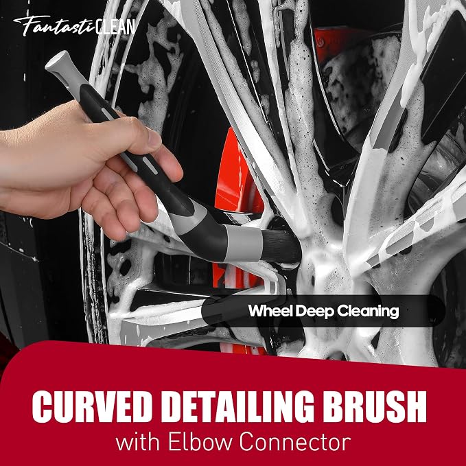 Fantasticlean 7PCS Car Wheel Brush Kit, Tire Brush, Soft-bristled Rim Brush - Image 5