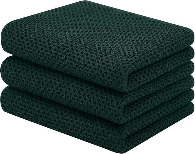 Homaxy 100% Cotton Waffle Weave Kitchen Towels, Quick Drying Cleaning Towels by Homaxy