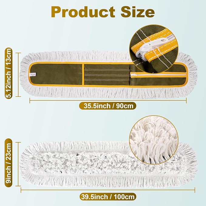 4-Pack 36'' Universal Microfiber and Cotton Mop Pads – Loop End - Image 2