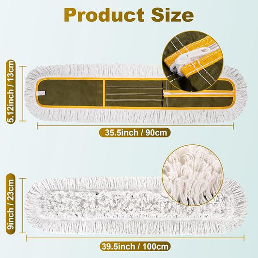 4-Pack 36'' Universal Microfiber and Cotton Mop Pads – Loop End - Image 2