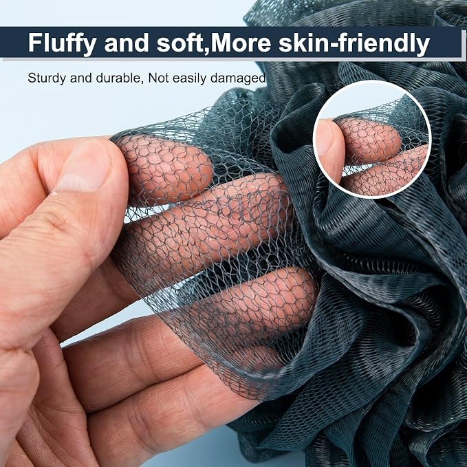 Loofah Sponge XXL-100g 4 Pack, Bath Sponge Soft Mesh Shower Puff Loofah - Image 5