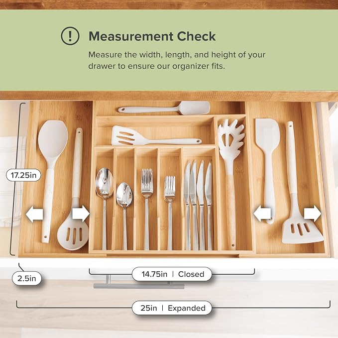 KitchenEdge Premium Silverware, Flatware and Utensil Organizer - Image 7