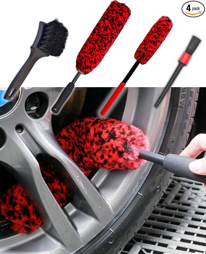Professional 4 Pack Long Handle Wheel Brush Kit by OeSee