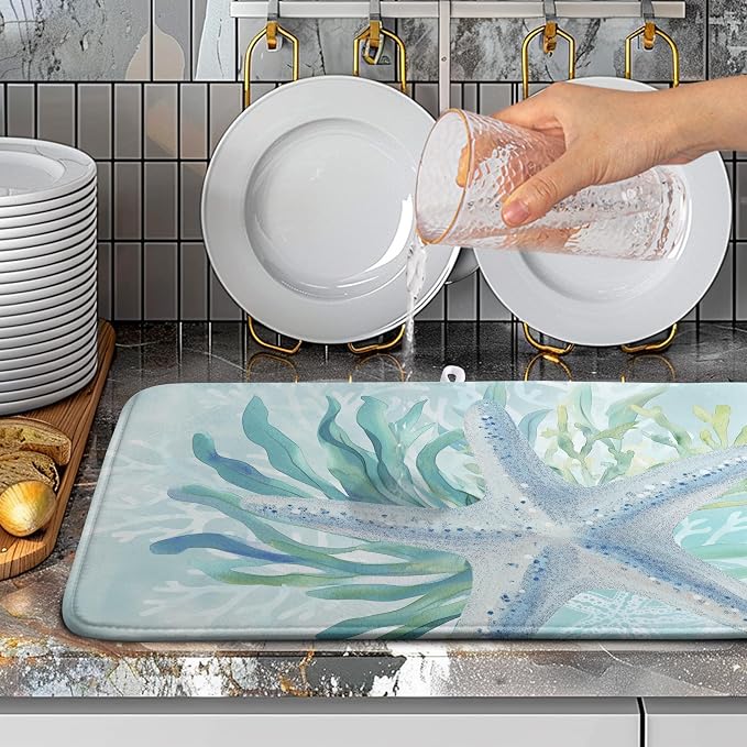 Summer Coastal Dish Drying Mats - Image 5
