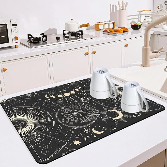 Dish Drying Mat for Multiple Usage. Super Absorbent, Easy clean, Quick dry by Mokiwala