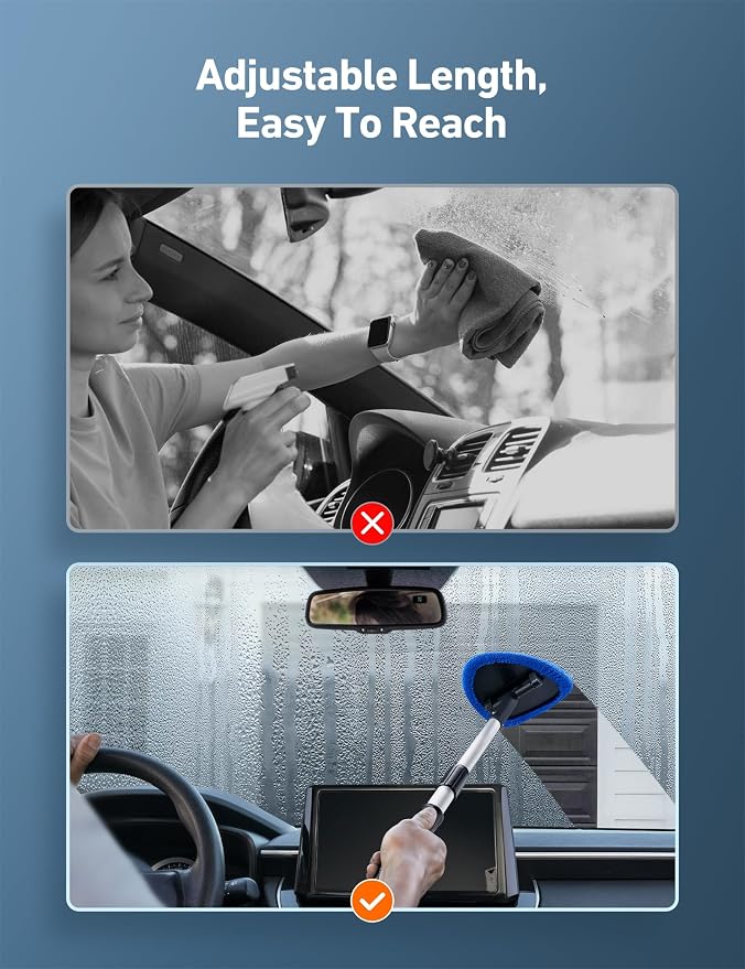 AstroAI Windshield Cleaner Tool, Car Interior Window Detailing Cleaning Kit - Image 7