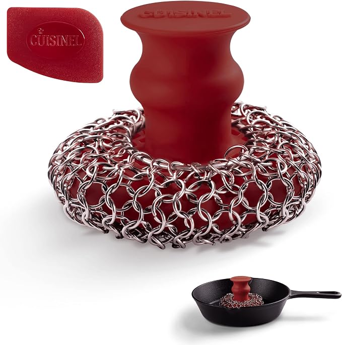 Cuisinel Cast Iron Chainmail Scrubber + Pan Scraper by Cuisinel