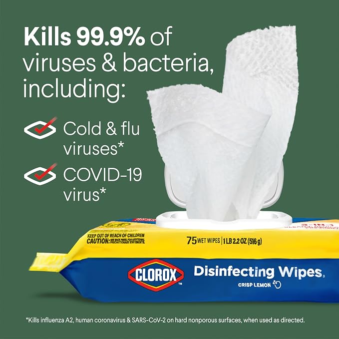 Clorox Disinfecting Cleaning Wipes Flex Pack, Bleach Free, Crisp Lemon - Image 7