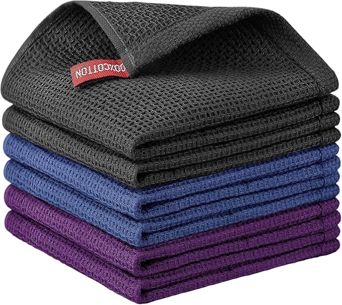 Nialnant 6 Pack Kitchen Towels, 100% Cotton Dish Cloth by Nialnant