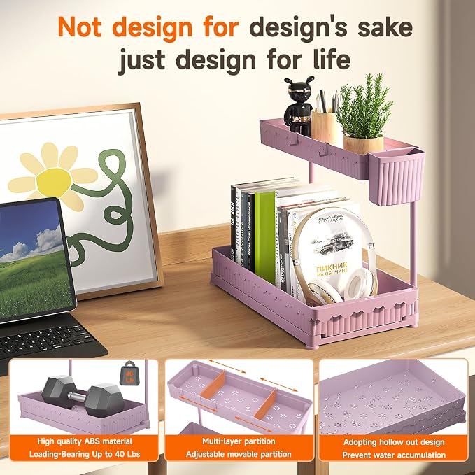 3 Pack Multi-Purpose Under Sink Organizers and Storage, 2026 L-Shaped Pull Out - Image 5
