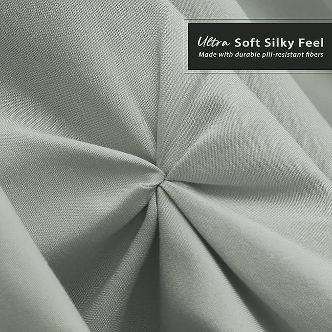 Nestl Sage Green Bed Skirt Queen Size, Pinch Pleat Queen Bed Skirt, 14" Inch Drop Queen Bedskirt, Hotel Quality Sage Green Bed Skirts, Microfiber Bedskirt for Queen Bed, Sage Green Queen Bed Skirt