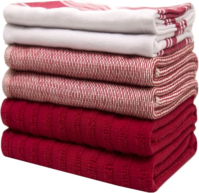 Premium Kitchen Towels | Large Cotton Dish Towels | Flat & Terry Highly - Image 6