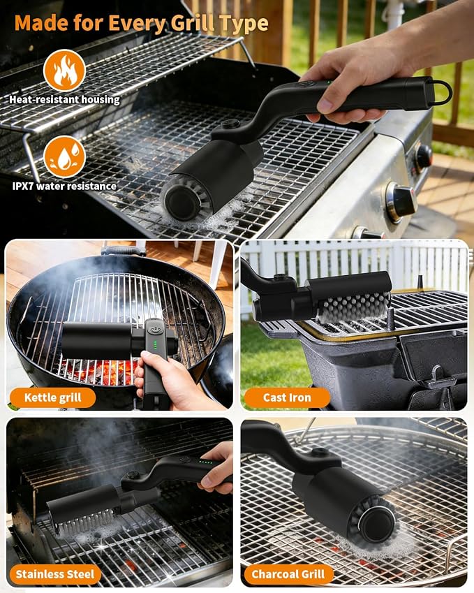 Electric Grill Brush, 3-Speed Rotary BBQ Cleaning Tool - Image 6