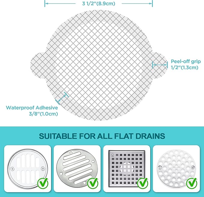 25 Pack Disposable Shower Drain Hair Catcher Mesh Stickers - Image 7