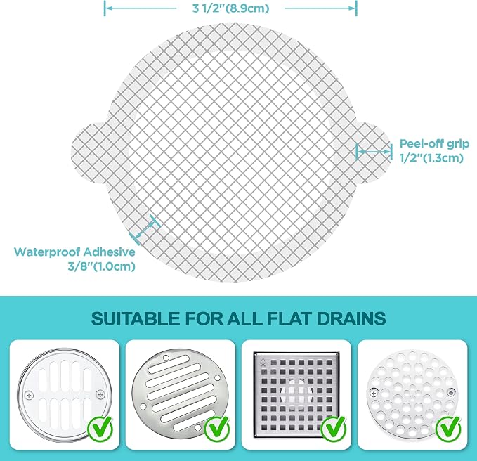 100 Pack Disposable Shower Drain Hair Catcher Mesh Stickers - Image 7