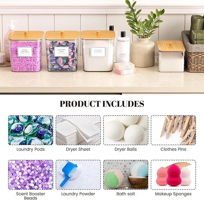 2+1 Pack Laundry Pods Container, Laundry Room Organization Containers - Image 6