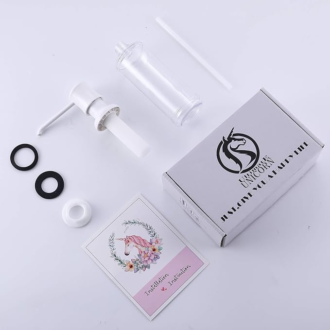 White Sink Soap Dispenser for Kitchen Sink, Built-in and Refill-from-Top Design - Image 9