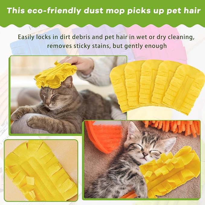 Zubebe 12 Pcs Duster Refill Reusable Fleece Duster Refills Feather Flat Dusters - Image 3