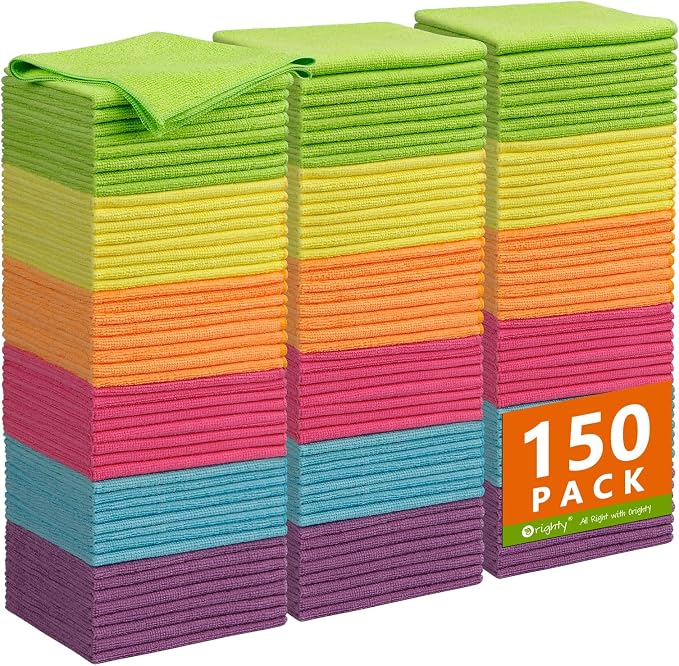 Orighty Microfiber Cleaning Cloth, 150 Pack Microfiber Towels by AllRightinOrighty