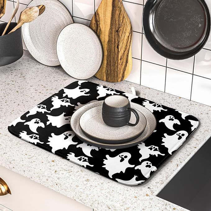 Halloween Bat Ghosts Dish Drying Mat - Image 5