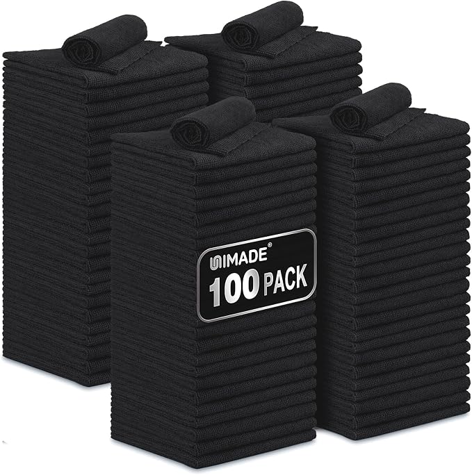 Microfiber Cleaning Cloth, 100 Pack Microfiber Towels by Unimade