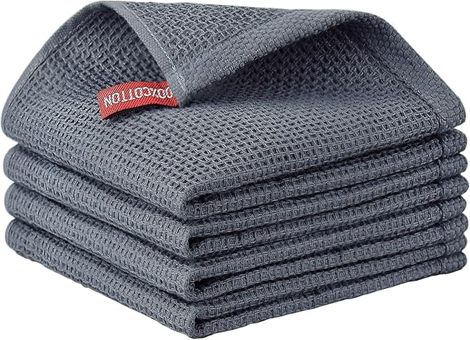 Nialnant 4 Pack Dish Cloths for Washing Dishes, Waffle Weave Dish Towels by Nialnant