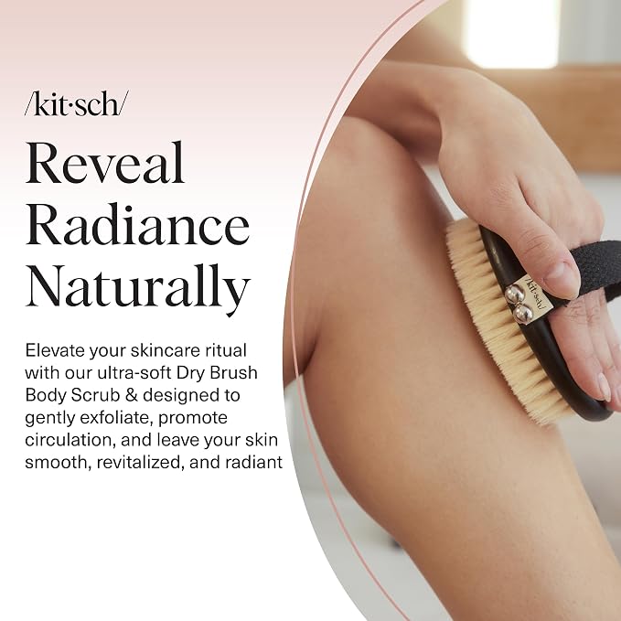 Kitsch Dry Brushing Body Brush for Lymphatic Drainage- Soft Bristles - Image 2