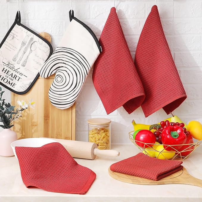 Homaxy 100% Cotton Waffle Weave Kitchen Dish Cloths, Quick Drying Dish Rags - Image 6