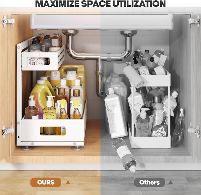 2 Pack 17IN-Depth Under Sink Organizer, Pull Out Cabinet Organizer - Image 6