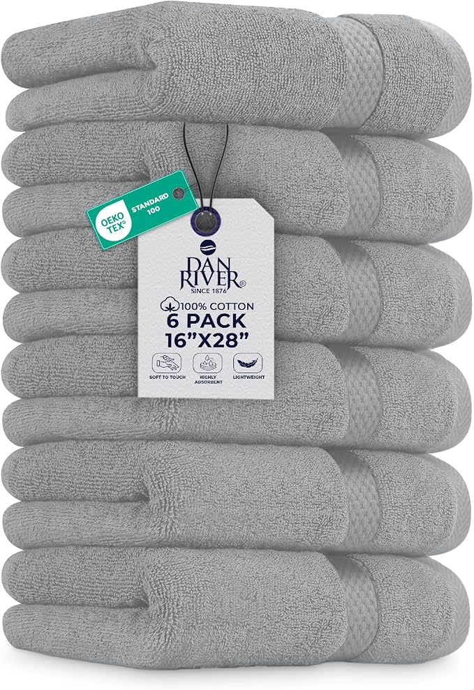 DAN RIVER 6-Pack Premium Hand Towels by DanRiver