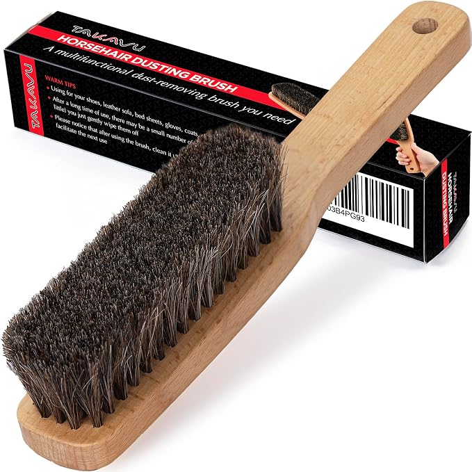 TAKAVU Horsehair Shoe Boot Brush 10.2 Inches by TAKAVU