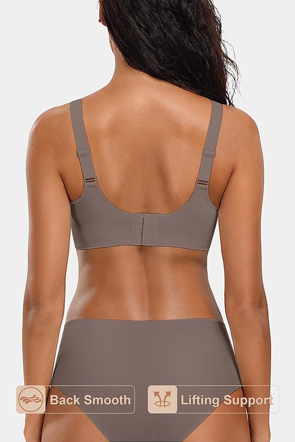 Vertvie Womens Seamless Bras No Underwire Supportive Wireless Push Up Full - Image 3