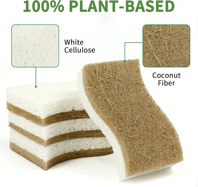 16 Pack Biodegradable Natural Kitchen Sponge - Image 3