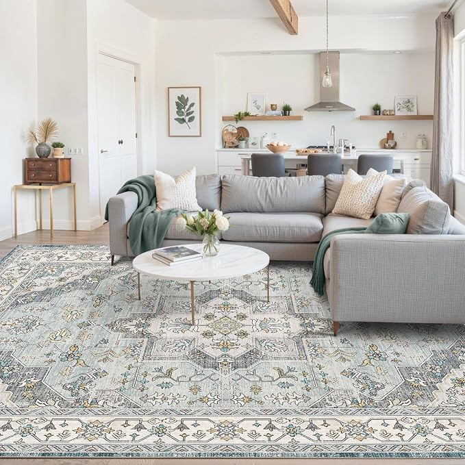 Area Rugs 5x7, Washable Rugs for Living Room, Vintage Boho Indoor Soft Carpet - Image 3