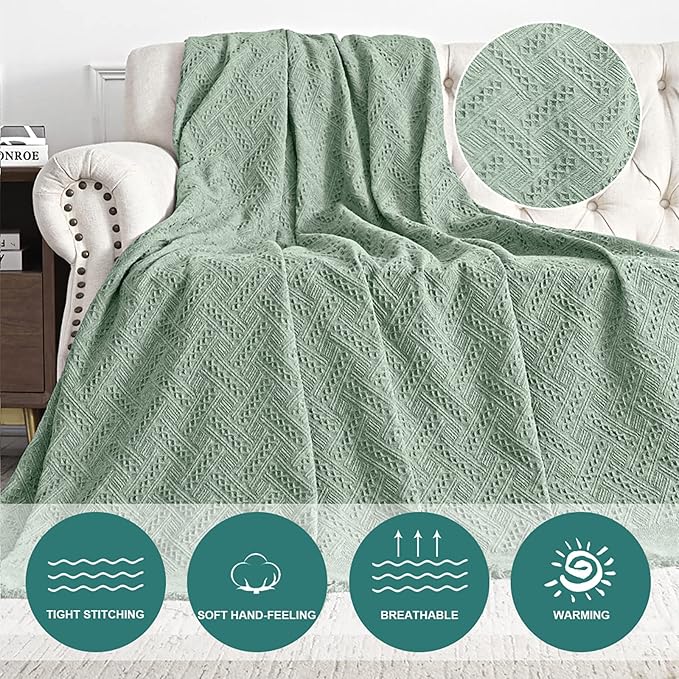 MYSKY HOME Couch Cover Sage Green Sofa Covers, Sectional Couch Covers for 2 Cushion Couch, Geometrical Couch Cover Living Room Sofa Throws Sofa Slipcovers for Pets, Dogs(X-Large, 91" x 118", Sage)
