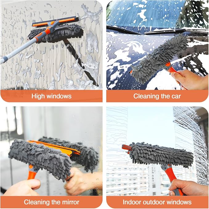 Eazer 89'' Squeegee Window Cleaner 2 in 1 Rotatable Window Cleaning Tool Kit - Image 7