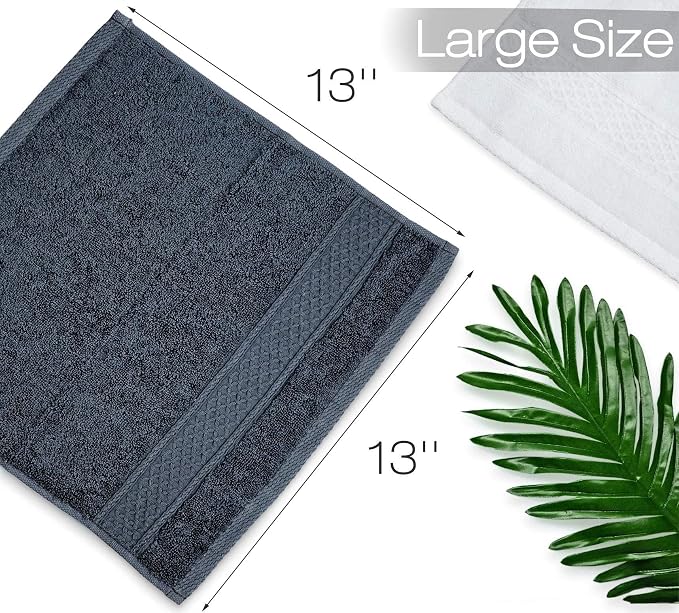 Cleanbear Extra Soft Wash Cloths Washcloths Set 6-Pack 13 x 13 Inches, Highly - Image 4