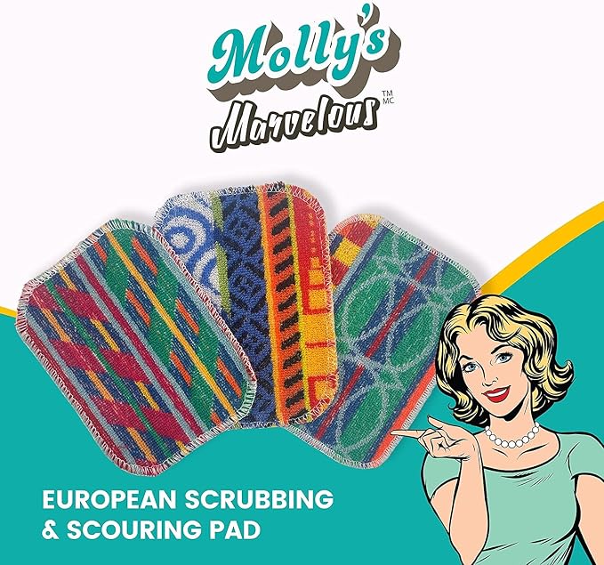 Molly’s Marvelous European Scrubbing & Scouring Pads – 3-Pack Dishwasher Safe - Image 8
